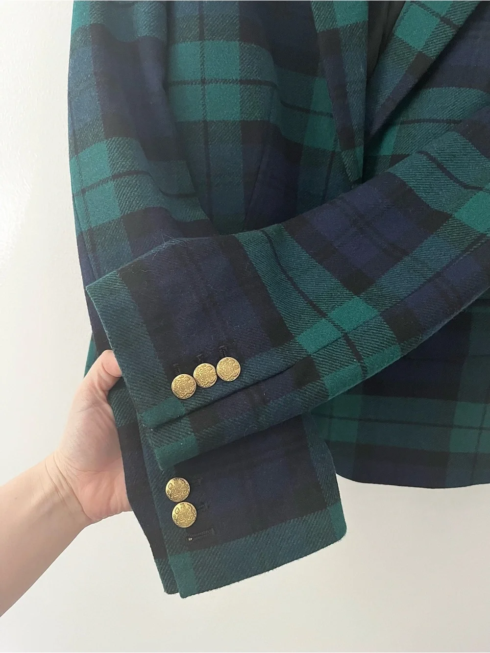 J Crew Factory Black Watch Wool Blend Schoolboy Blazer Tartan Preppy 8